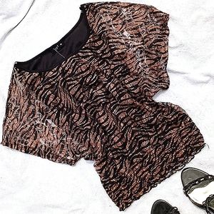 Zebra Print Lace Top